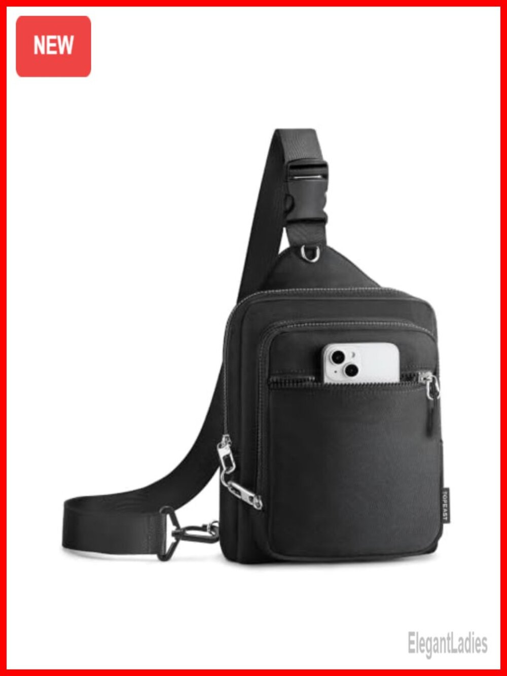 Anti-Theft Crossbody Sling Bag Water Bottle Pocket RFID Card Slots
